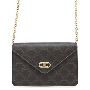 Celine Triomphe Maillon Chain Wallet Brown